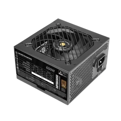 Imagen de MARSGAMING MPB650SI, Fuente Alimentación PC ATX 650W, 7 Años Garantía, 80Plus Bronze 230V, 90% Eficiencia, Ventilador SI Extreme Silence con Núcleo de Cobre, Tecnologías AI2 RPM, DC y SMD, Negro