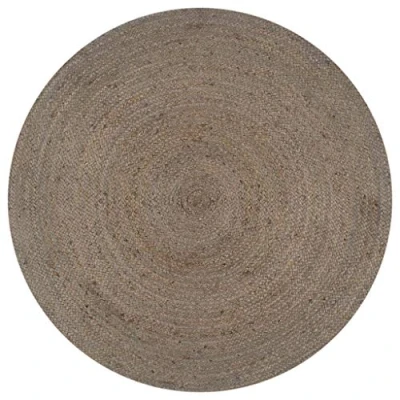 Imagen de vidaXL Alfombra de Yute Tejida a Mano Redonda Felpudo Moqueta Hogar Decoración para Interior y Exterior del Casa Tapete Esterilla 150 cm Gris