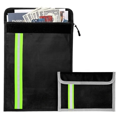 Imagen de Belle Vous Pack 2x Portadocumentos Carpeta Portafolio para Guardar Dinero con Cremallera Portafolios Impermeables A5 y A4 Coche Fundas Documentacion Hombre Mujer