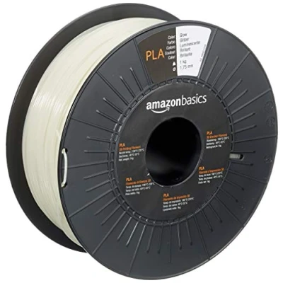 Imagen de Amazon Basics Filamento para impresora 3D, ácido poliláctico (PLA), 1.75 mm, cinta de 1 kg, fluorescente