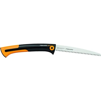 Imagen de Fiskars Sierra larga retráctil, Para madera verde, Cuchilla: 25,5 cm, Negro/Naranja, SW75, 1000614