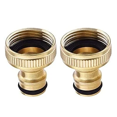 Imagen de Topways® 3/4 Pulgadas BSP latón Adaptador de Grifo roscado Exterior Conector Manguera Graden Tap Connector Threaded Faucet Adapter 2 Pieza