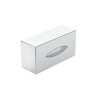 Imagen de COSMIC Caja de Pañuelos Papel Baño Acabado Cromado Para el o Cualquier Habitación Medidas 25,8 x 9 12,7 cm