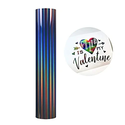 Imagen de Rollo de Vinilo Adhesivo Azúl Holográfica 30,5 x 305 cm Permanente para Herramientas Silhouette Cameo recortar y más Multicolor2 Autoadhesiva Manualidades, Letreros, Carteles, Siluetas