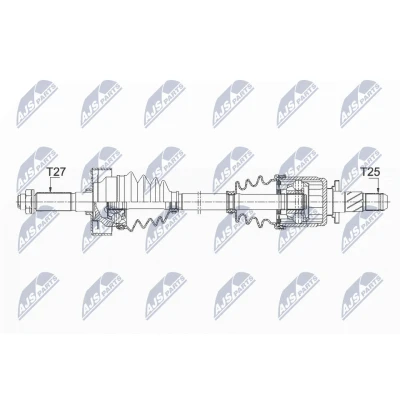 Imagen de NTY NPW SB 025 Árbol de transmisión Eje trasero izquierda
