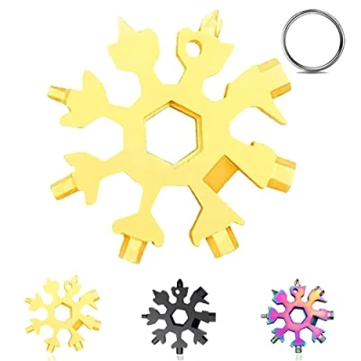 Imagen de 3 piezas Multi Herramienta Copo de Nieve, 18 en 1 Multiherramienta Acero Inoxidable, Nieve Destornillador, Abrebotellas para Exterior Viaje Camping