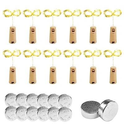 Imagen de Gvolatee 12 piezas Luces para Botellas de Cristal, Luz Botella Corcho a Pilas 2m Blanco Cálido, Tapon Vino Decoración Boda, Navidad, Fiesta, DIY, Hogar, Celebración
