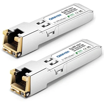Imagen de Transceptor QINIYEK 10GBase T SFP+,transceptor de Cobre 10G SFP+ RJ45,Compatible con Cisco SFP TS,Ubiquiti UniFi UF RJ45 10G,Netgear AXM765,Mikrotik,Fortinet,Supermicro,hasta 30 m (Paquete 2)