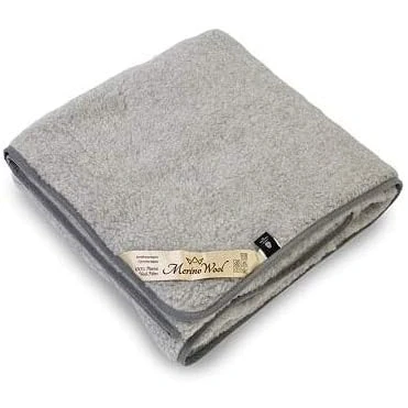 Imagen de Woolmark Manta (lana de oveja merino, 100% lana 250 x 200 cm), color gris