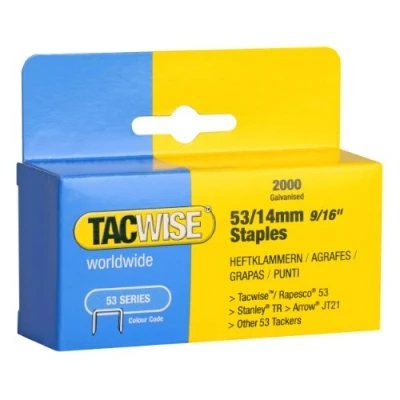 Imagen de TACWISE 0338 Caja 2000 grapas galvanizadas 53/14mm, Negro