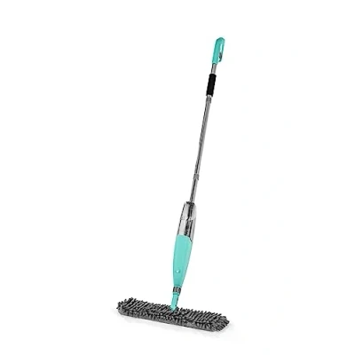 Imagen de CLEANmaxx Fregona con pulverización Reversible mopa de Suelo función y Mango telescópico Flexible para una fácil Limpieza en seco húmedo, también