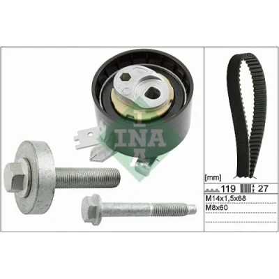 Imagen de INA 530 0607 10 Kit de correa distribución 119 RENAULT: MEGANE 3, SCENIC Clio 4, DACIA: Duster SUV, Lodgy, SANDERO 2, NISSAN: Qashqai 2 norauto,