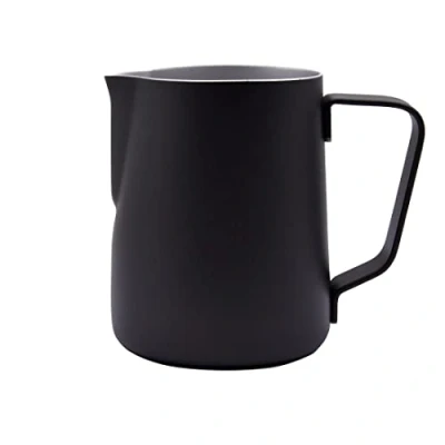 Imagen de Abcsea 1 Pieza Jarra de Leche Acero Inoxidable, Espuma Leche, Negro 350ml/12oz