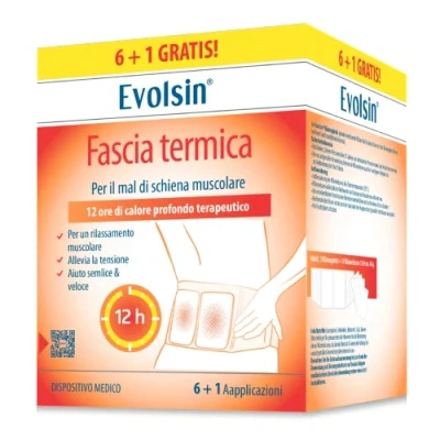 Imagen de Evolsin Cinturón térmico con parches de calor para dolores musculares espalda 12 horas terapéutico en profundidad relajar los músculos listo usar (6 + 1 aplicaciones)
