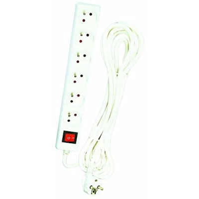 Imagen de Voltman DIO013076 Regleta de 6 enchufes (2P + T, cable 4 m, incluye interruptor)
