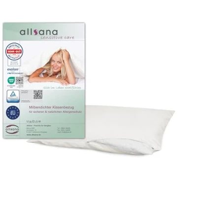 Imagen de allsana Funda hipoalergénica para almohada o cojín (50 x 70 cm, antiácaros)