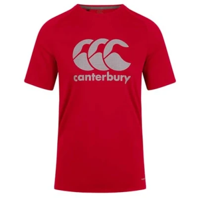 Imagen de Canterbury Hombre Core Vapodri Logotipo Quickdry Camiseta Flag Rojo L