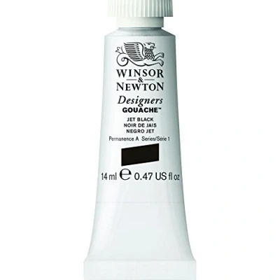 Imagen de Winsor &amp; Newton gouache profesional Designer&#039;s tubo de 14ml, color negro jet