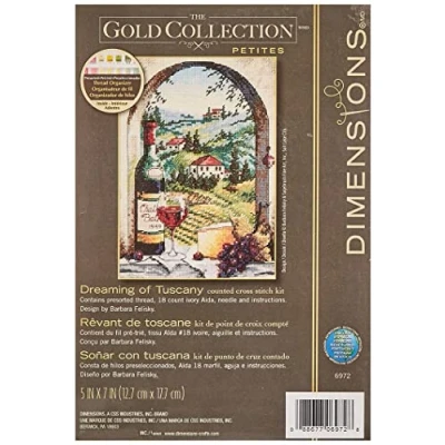 Imagen de Dimensions Collezione Gold Petite sognando di Toscana contato Croce STI 5 &quot;X 7&quot;