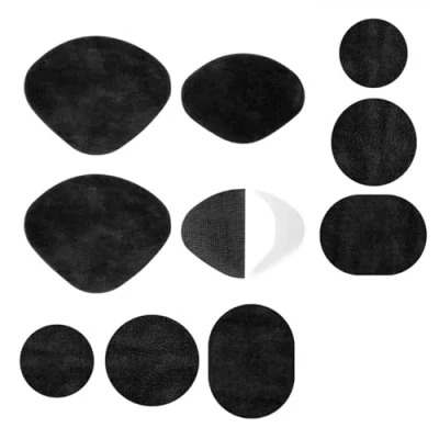 Imagen de 5 pares de reparación talón zapatos, kit parches interiores autoadhesivos para reparar agujeros, parche zapatilla (color: negro)