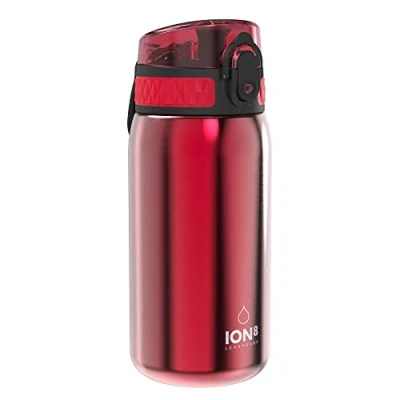 Imagen de Ion8 Sin Fugas Botella Agua Acero Inoxidable Niños, 400ml, Rojo