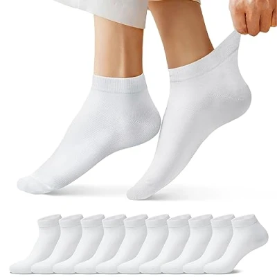 Imagen de FALARY Calcetines DeportivosTobilleros hombre mujer 10 Pares Cortos Calcetin Algodon Blanco 3538