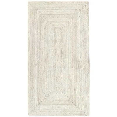 Imagen de Hamid Alfombra Yute Alhambra Color Marfil, 100% Fibra de Yute, Tejida a Mano, Salón, Pasillo, Dormitorio, (150x80cm)
