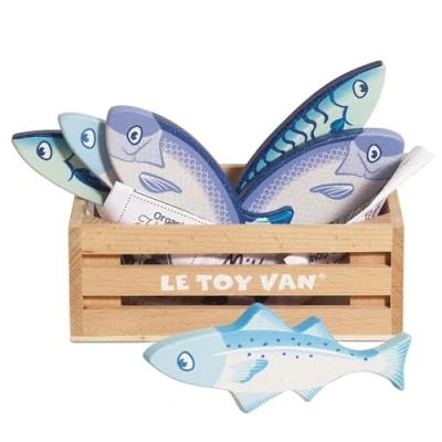 Imagen de Le Toy Van TV184 juego educativo para niños a partir de 2 años caja peces juguete madera, juguetes Montessori, ecológico en madera FSC y colores base agua