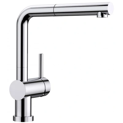 Imagen de BLANCO LINUS S F 514023 Grifería de cocina extraíble con cabezal manguera extraíble, para colocar el fregadero frente a la ventana, superficie cromo, alta presión, 1 pieza