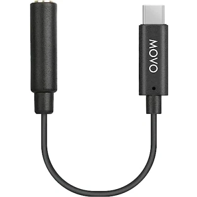 Imagen de Movo UCMA 1 Cable Adaptador de micrófono TRS hembra 3,5 mm a conector USB tipo C Dongle Compatible con Samsung Galaxy, Pixel, Moto, HTC, iPad Pro smartphones y tabletas audio