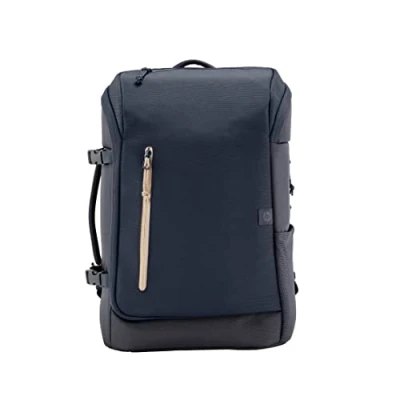 Imagen de HP Travel Mochila para Portatiles de hasta 15,6&quot; (Capacidad 25L, Ampliable 30 L, Impermeable, Ergonómica, Bolsillo con Bloqueo RFID, Cremalleras Cierre) Color Azul Oscuro