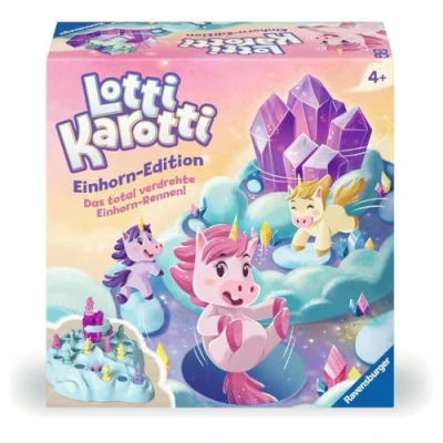 Imagen de Ravensburger 22580 Lotti Karotti Edición Unicornio, Adaptación del Famoso clásico de Juegos con Unicornios, entretenido Juego Carreras para 2 a 4 niños Partir años