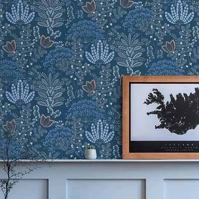 Imagen de A.S. Creation 393494 Famous Garden Papel pintado no tejido, aspecto floral, 10,05 x 0,53 m, color azul
