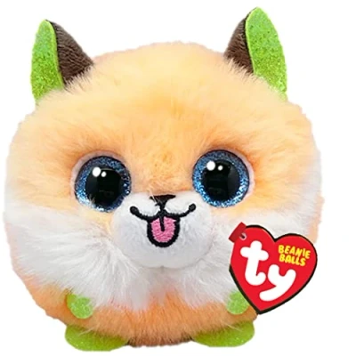 Imagen de Ty Beanie Balls Sherbet el Volpino con los Ojos Azules Brillantes, Animales de Peluche Suaves y Redondos para coleccionar 8 cm T425402