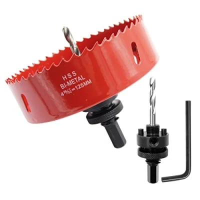 Imagen de Corona 125mm, LAIWEI Cortador de agujeros eje resistente para perforar madera, perfil aluminio, PVC y otros materiales