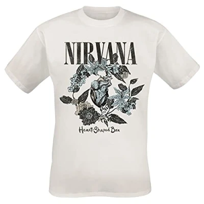 Imagen de Nirvana Heart Shape Box Hombre Camiseta Blanco M 100% algodón Regular