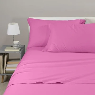 Imagen de Caleffi Juego de sábanas Liso Franela para Cama Matrimonio, diseño orquídea