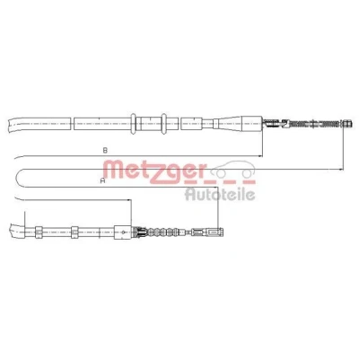 Imagen de METZGER 10.7503 Cable de Freno Mano Atrás izquierda, derecha, izquierda 1578/1351 Tambor COFLE AUDI: 80 B4 Berlina