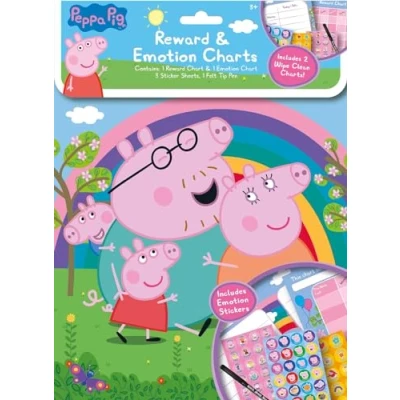 Imagen de Peppa Pig Tablas de recompensas y emociones para limpiar con bolígrafo calcomanías niños a partir 3 años
