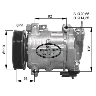 Imagen de NRF 32593 compresor de Aire Acondicionado 6SEL16C 12 PAG 46 con aceite PAG, junta anular PEUGEOT: 5008 I, 3008 II norauto,