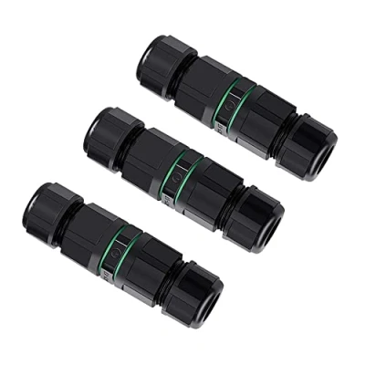 Imagen de QitinDasen 3 Piezas Vías Impermeable Exterior Cable Conectores, Conector de Caja Conexión IP68, para Diámetro 6～12 mm (Tipo Prensa)