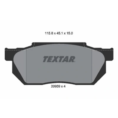 Imagen de TEXTAR 2095901 Juego de pastillas freno no preparado para indicador desgaste HONDA: CIVIC 4 Hatchback
