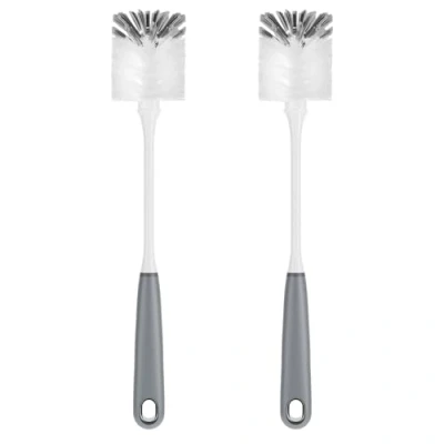 Imagen de MR.SIGA Cepillo de Mango Largo para Botellas, Flexible Botellas Agua, cristalería, Tazas, Gris, Paquete 2