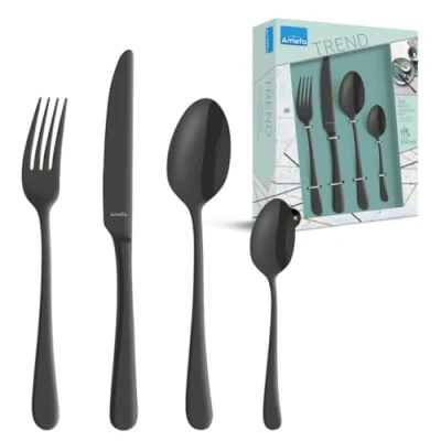 Imagen de Austin, acero inoxidable, Negro, Ménagère 16 couverts pour 4 personnes