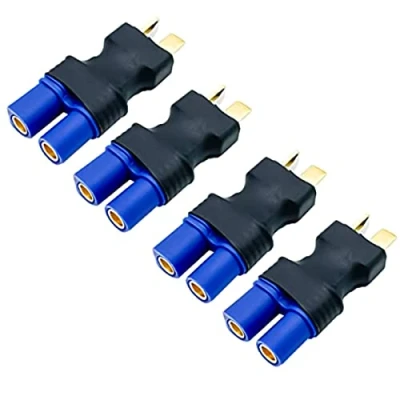 Imagen de FLY RC 4pcs Adaptador de Conector Hembra Enchufe EC3 to Macho T Deans para Batería Lipo