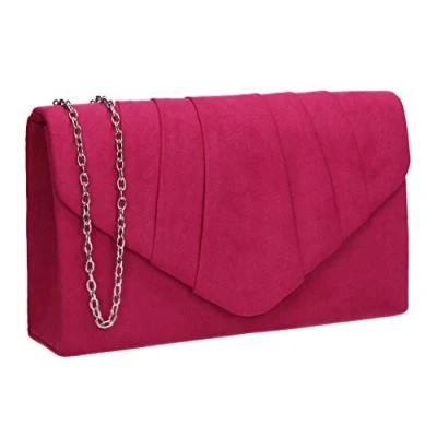 Imagen de SwankySwans Bolso de mano Iggy ante terciopelo para fiesta graduación, color Rosa, Talla Unica
