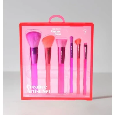 Imagen de Beter Set de brochas maquillaje Glow Collection, 6 para rostro y ojos, pinceles maquillaje, Polvos, Base, Colorete Sombras, Make up Brush, Ideal regalo, Navidad