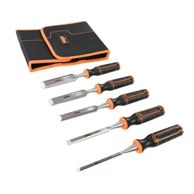 Imagen de Triton 823149 Formón para Madera, Negro y Naranja, Set de 5 Piezas