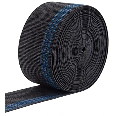 Imagen de IPEA Correa Elástica para Sofá, Sillas, Tapicería, Sillones 10 Metros de Largo Cuerda Tracción 3 Rayas Ssientos y Respaldos Elasticidad 70% Ancho 70 mm