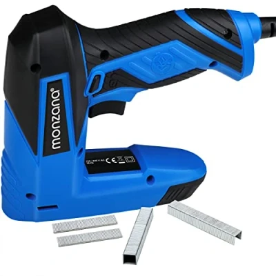 Imagen de MONZANA® Grapadora Eléctrica Tacker clavadora para grapas tipo 53 Set completo 100 clavos 400